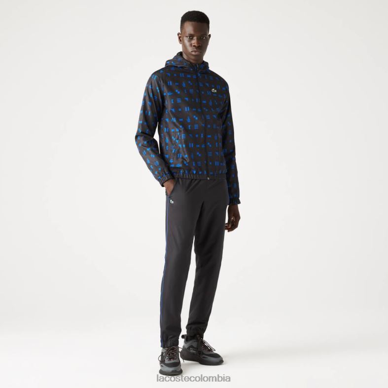 chándal de tenis deportivo azul negro Lacoste ropa hombres 80XZX1195
