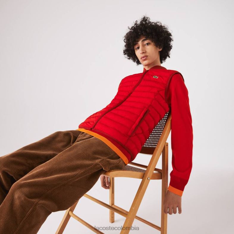 abrigo acolchado ligero, plegable y resistente al agua rojo Lacoste ropa hombres 80XZX1288