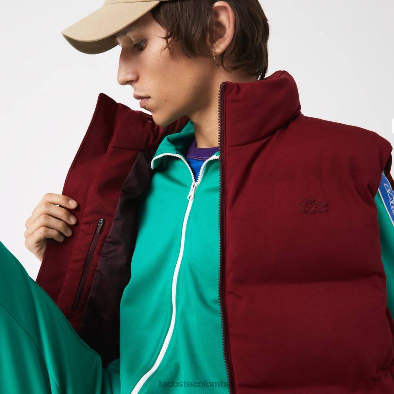chaleco con capucha plegable Burdeos Lacoste ropa hombres 80XZX1258