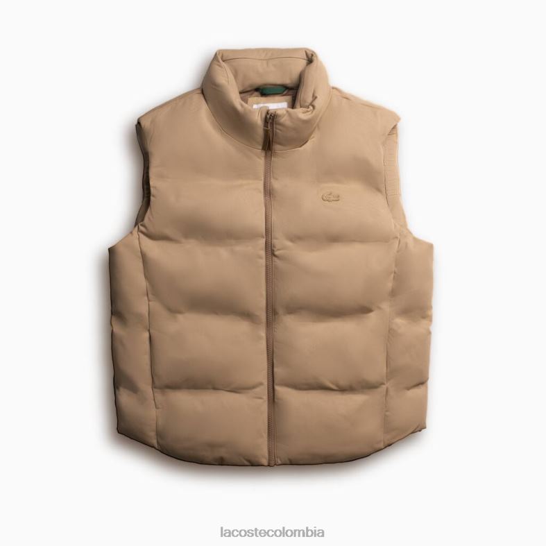 chaleco con capucha plegable beige Lacoste ropa hombres 80XZX1260