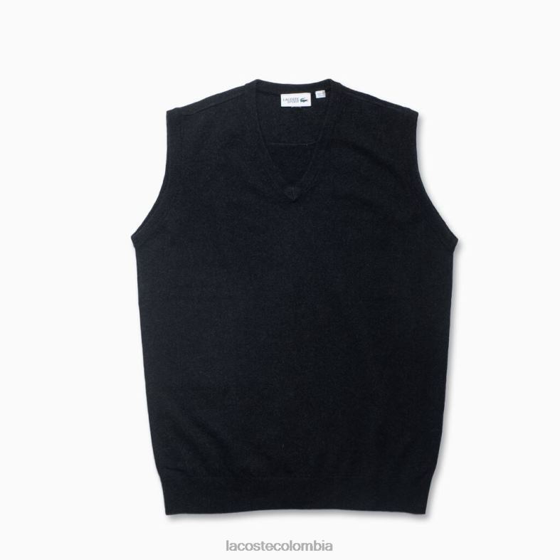 chaleco de cachemira negro Lacoste ropa hombres 80XZX1543