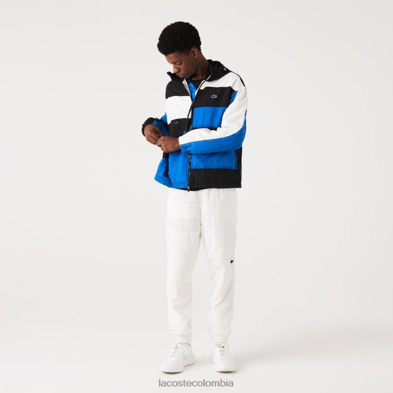 chaqueta con efecto patchwork negro/azul/blanco Lacoste ropa hombres 80XZX1248