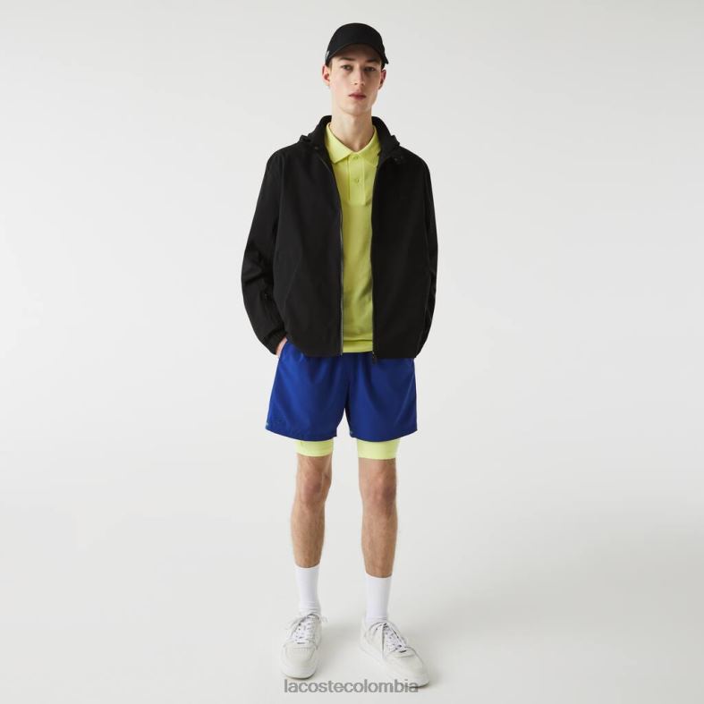 chaqueta corta resistente al agua con cremallera negro Lacoste ropa hombres 80XZX1314