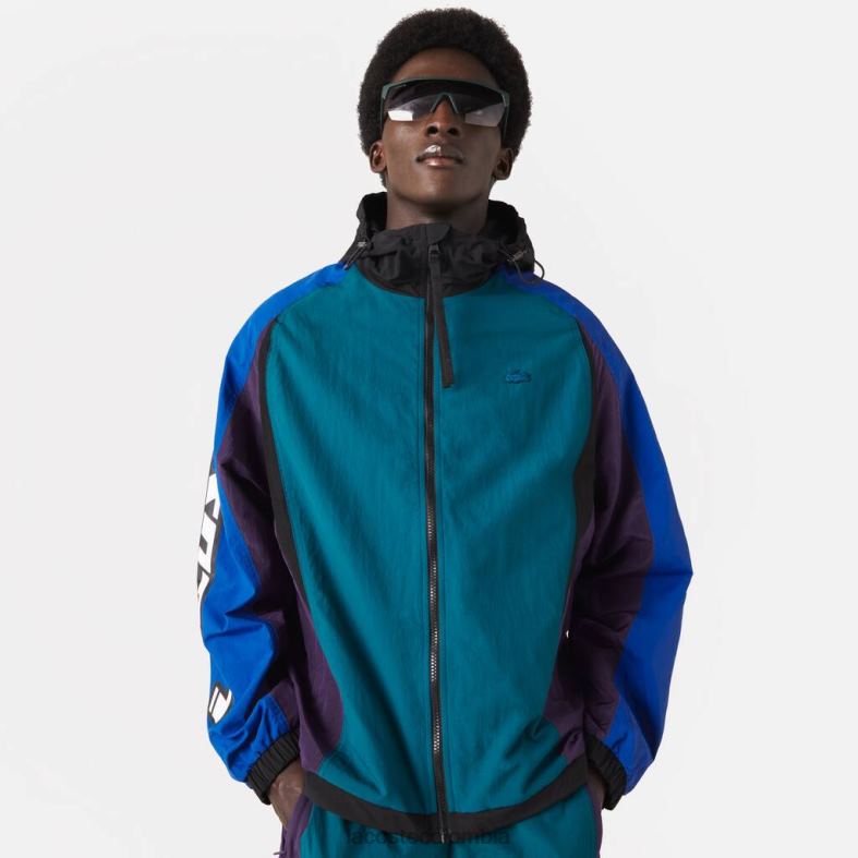 chaqueta de nailon con diseño colour block verde/azul/morado/negro Lacoste ropa hombres 80XZX1239