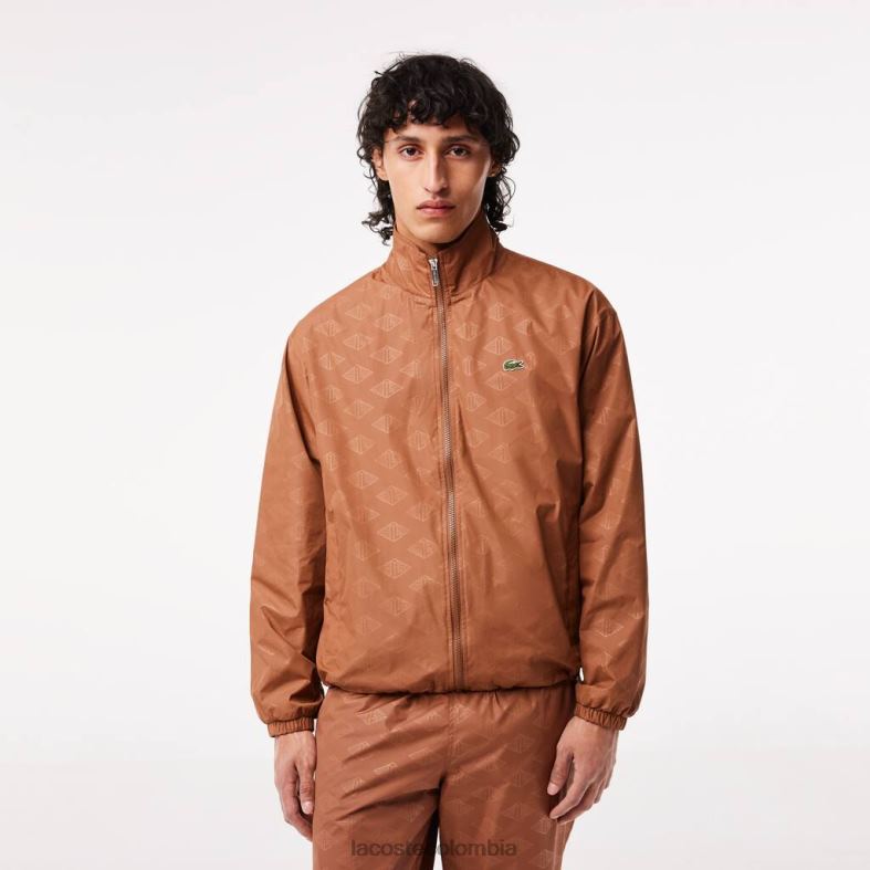chaqueta deportiva con monograma marrón claro Lacoste ropa hombres 80XZX378