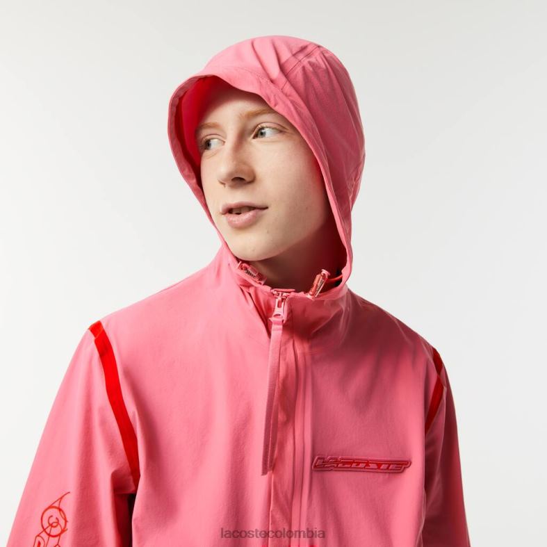 chaqueta deportiva corta de poliamida reciclada rosa Lacoste ropa hombres 80XZX9