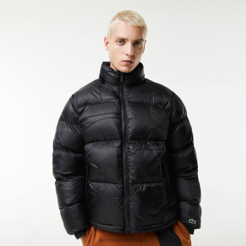 chaqueta oversize repelente al agua con la marca negro Lacoste ropa hombres 80XZX1234