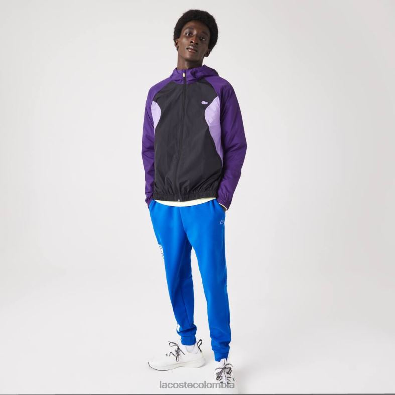 cortavientos deportivo empacable morado/negro/morado Lacoste ropa hombres 80XZX1255