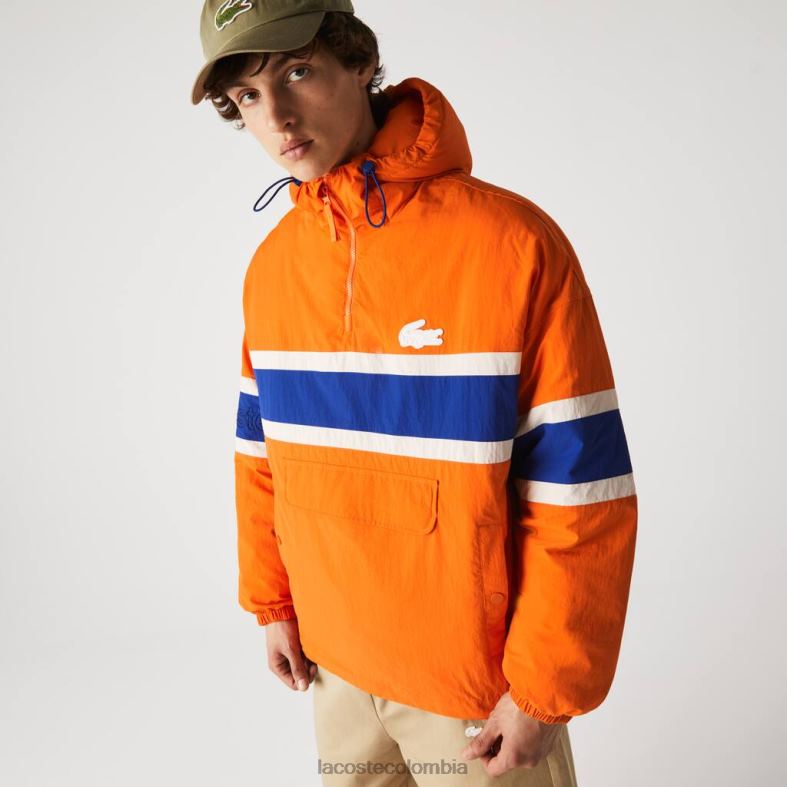 l!ve chaqueta estilo jersey acolchada naranja/azul/beige Lacoste ropa hombres 80XZX1300