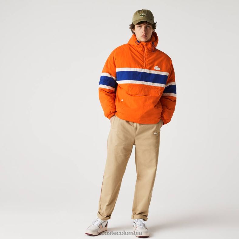 l!ve chaqueta estilo jersey acolchada naranja/azul/beige Lacoste ropa hombres 80XZX1300