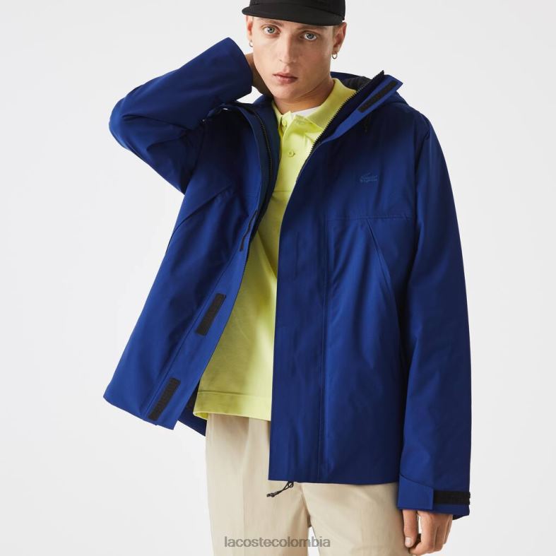 parka acolchada resistente al agua azul Lacoste ropa hombres 80XZX1308