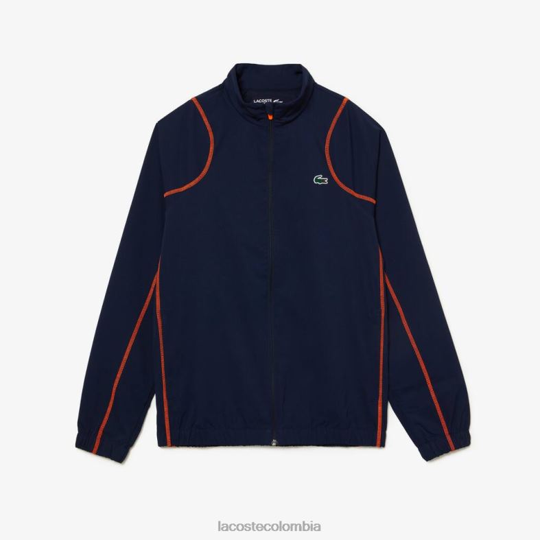 conjunto jogger de tenis con cuello alto azul marino/naranja Lacoste ropa hombres 80XZX29