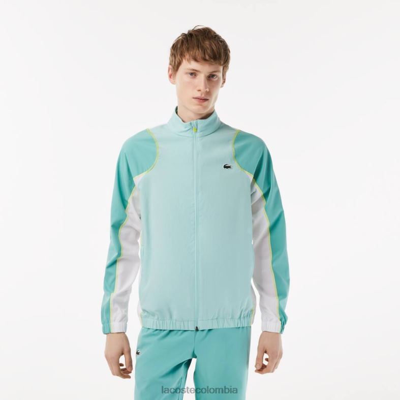 conjunto jogger de tenis con cuello alto verde claro/verde/blanco/amarillo Lacoste ropa hombres 80XZX27