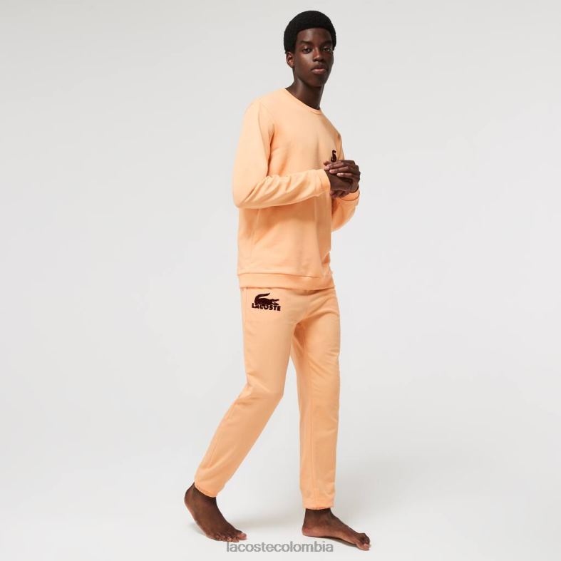 joggers confort de felpa de algodón naranja claro/burdeos Lacoste ropa hombres 80XZX1478