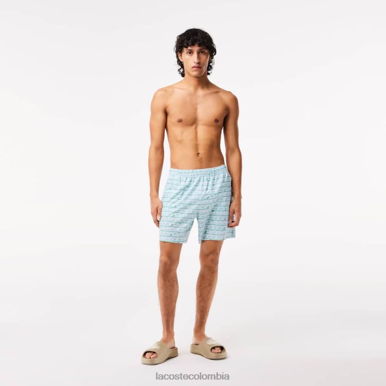 bañador con estampado de dos tonos verde/verde claro Lacoste ropa hombres 80XZX525