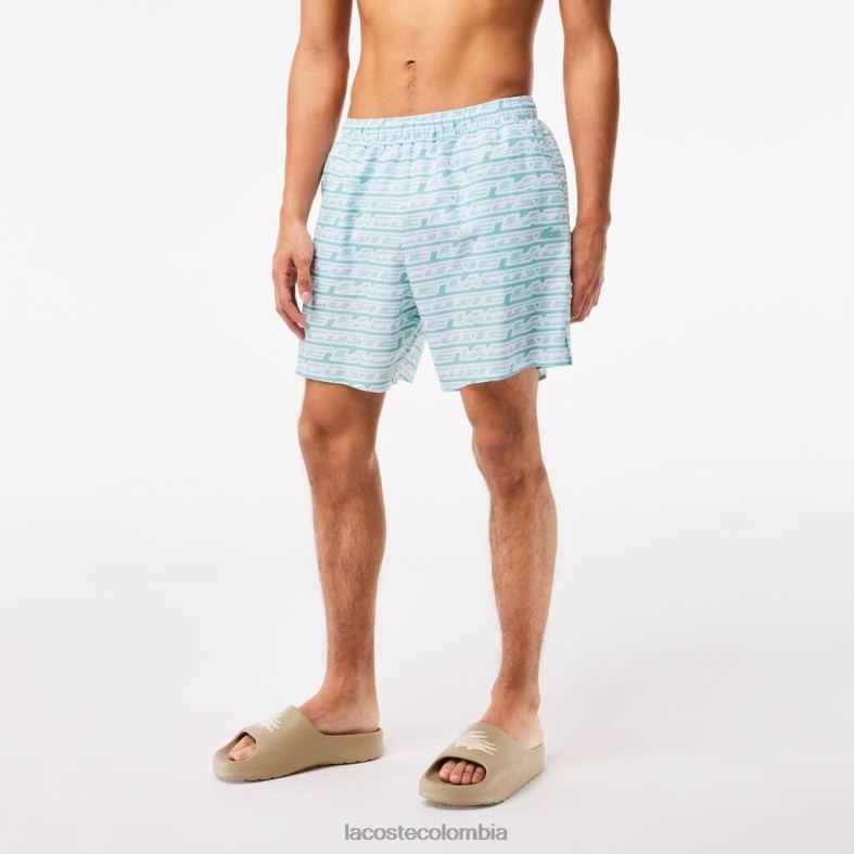 bañador con estampado de dos tonos verde/verde claro Lacoste ropa hombres 80XZX525
