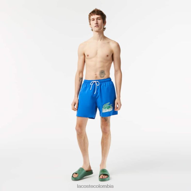bañador de secado rápido con bolsa de viaje azul Lacoste ropa hombres 80XZX518
