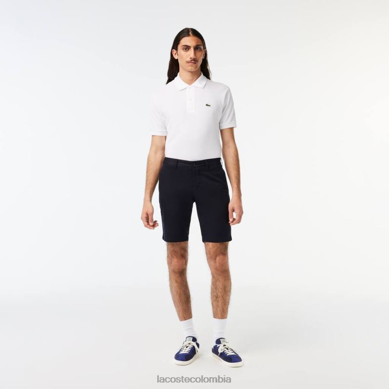 bermudas de corte slim de algodón elástico Azul marino Lacoste ropa hombres 80XZX454