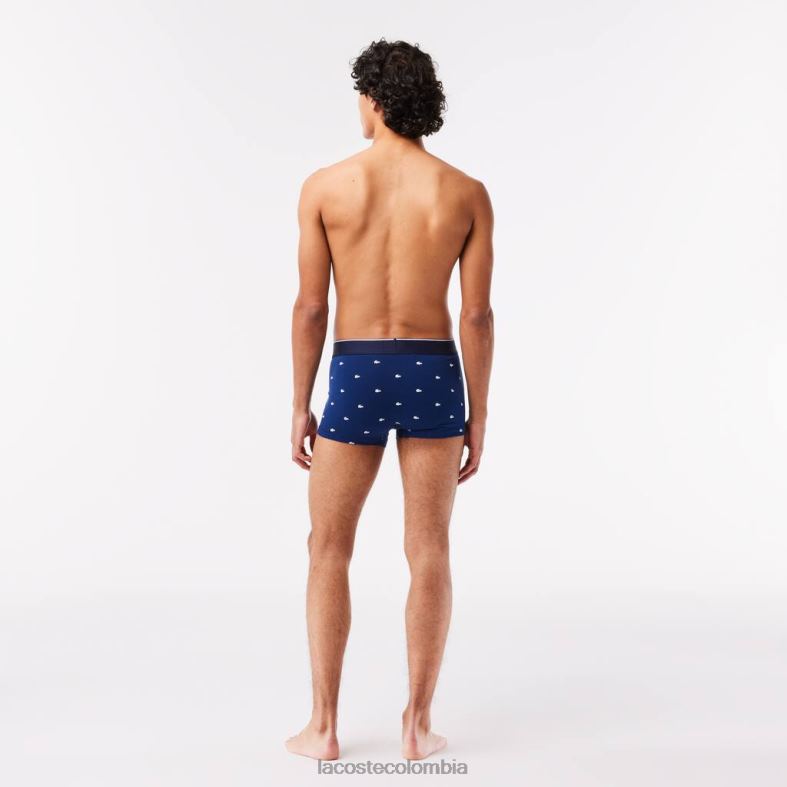 paquete de 3 calzoncillos bóxer informales exclusivos azul marino/gris chino/rojo Lacoste ropa hombres 80XZX1327
