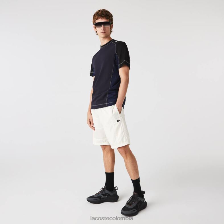 shorts con efecto patchwork y bloques de color blanco Lacoste ropa hombres 80XZX1501