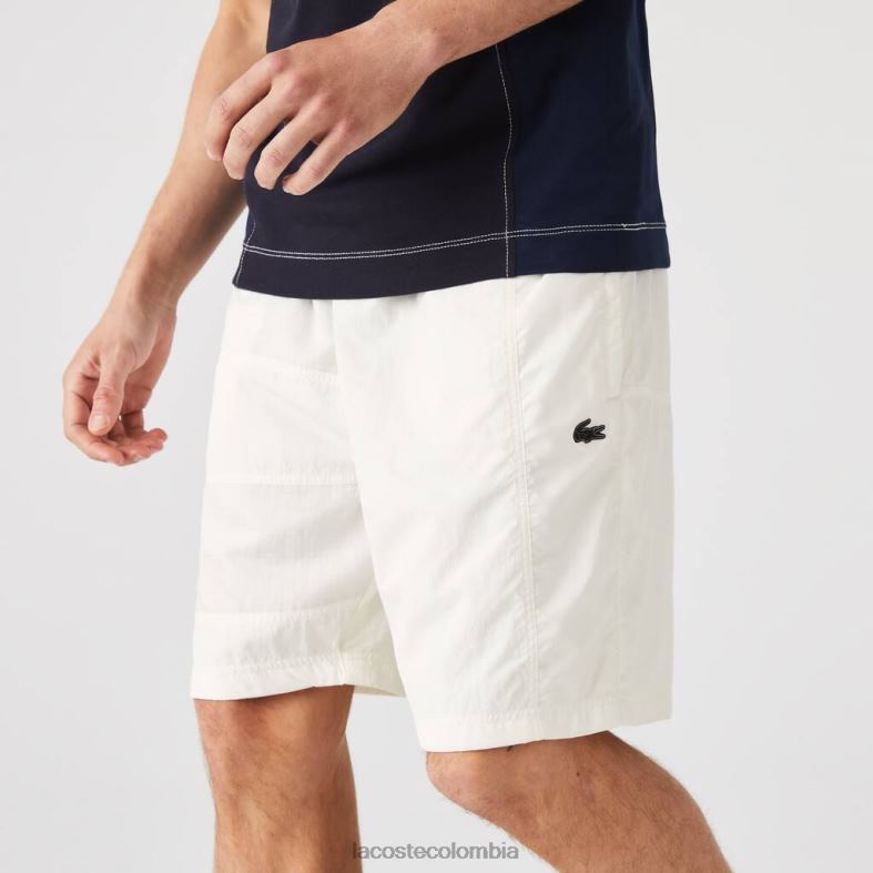 shorts con efecto patchwork y bloques de color blanco Lacoste ropa hombres 80XZX1501