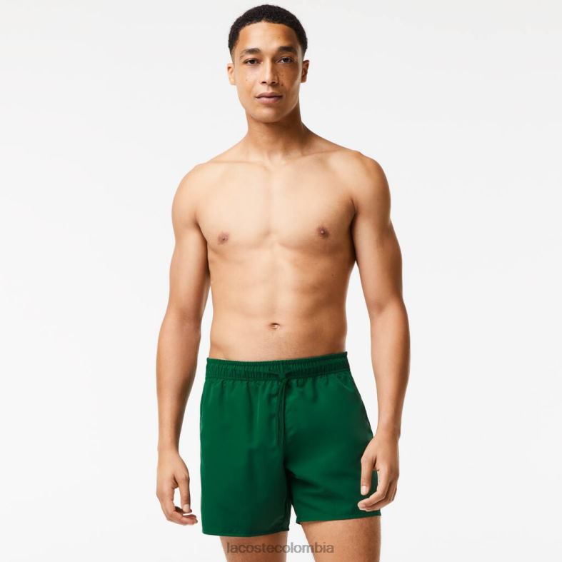 shorts de baño ligeros de secado rápido verde/azul marino Lacoste ropa hombres 80XZX540
