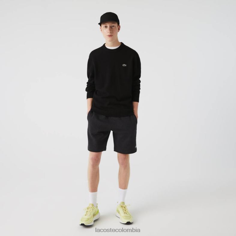 shorts de felpa de algodón orgánico cepillado gris Lacoste ropa hombres 80XZX1597