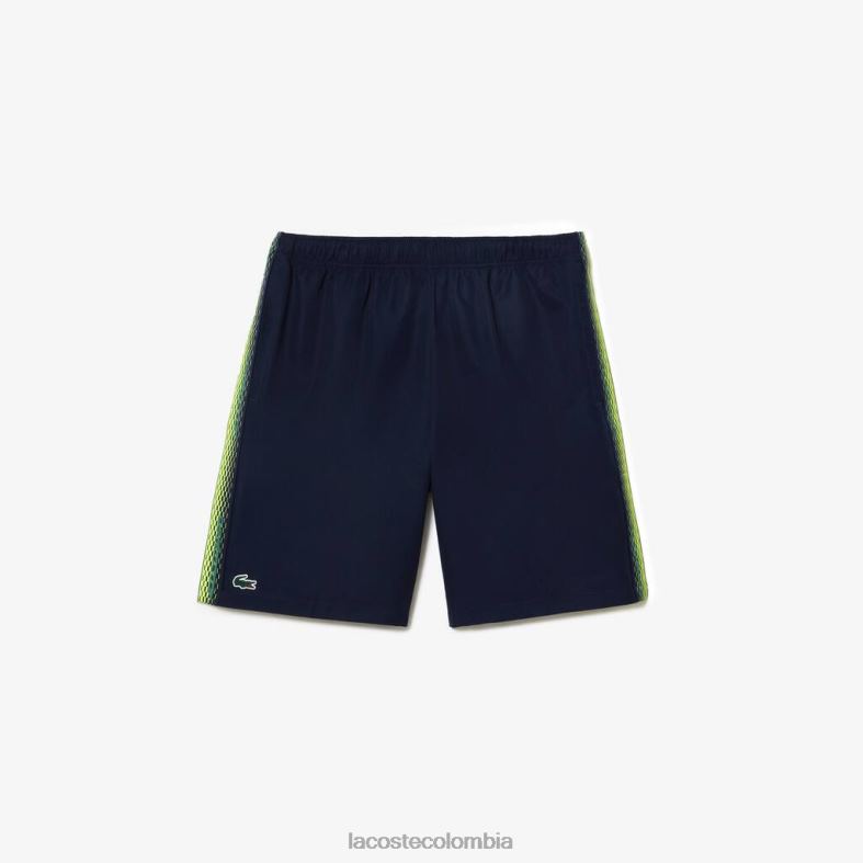 shorts de tenis de poliéster reciclado Azul marino Lacoste ropa hombres 80XZX17