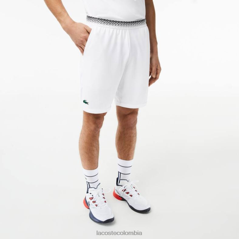 tenis x daniil medvedev pantalones cortos de malla blanco Lacoste ropa hombres 80XZX428