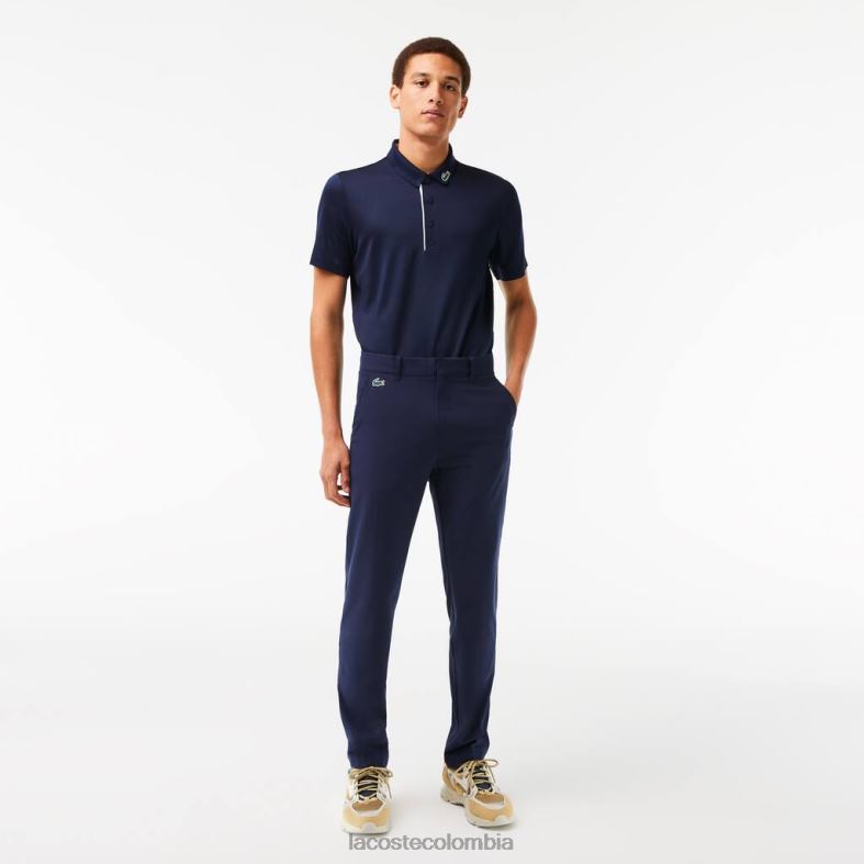 pantalones chinos deportivos elásticos de golf Azul marino Lacoste ropa hombres 80XZX422