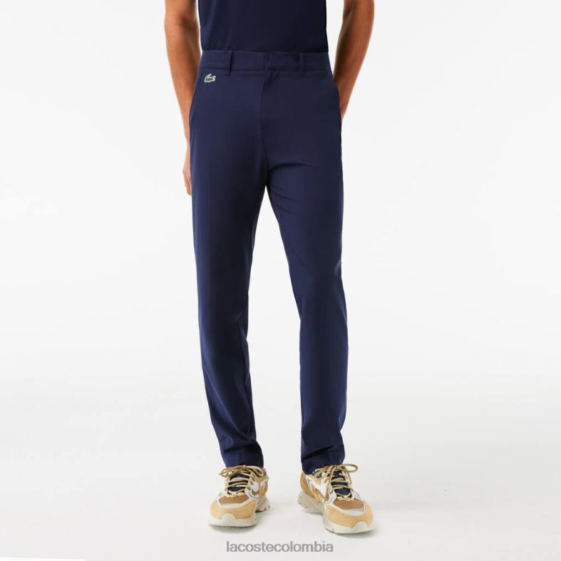 pantalones chinos deportivos elásticos de golf Azul marino Lacoste ropa hombres 80XZX422