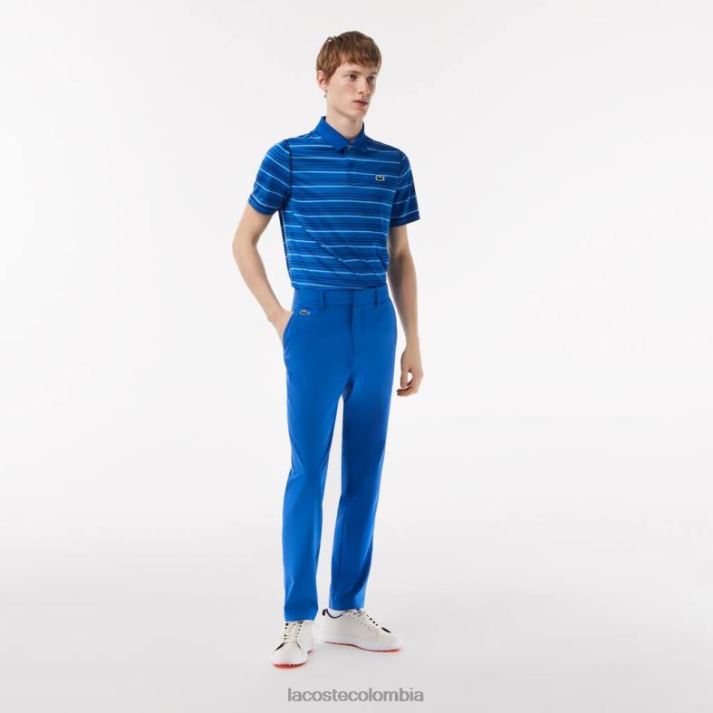 pantalones chinos deportivos elásticos de golf azul Lacoste ropa hombres 80XZX423