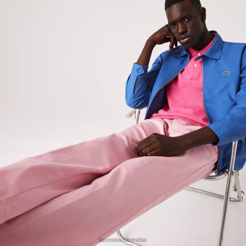 pantalones chinos rectos de algodón orgánico vivo rosa Lacoste ropa hombres 80XZX1635