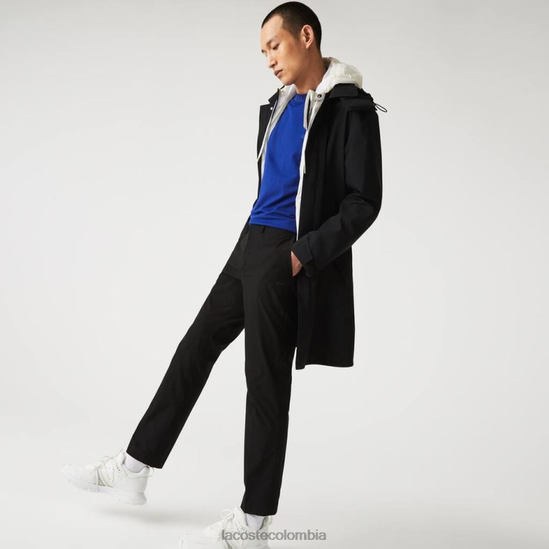 pantalones chinos slim fit ligeros resistentes al agua negro Lacoste ropa hombres 80XZX1588