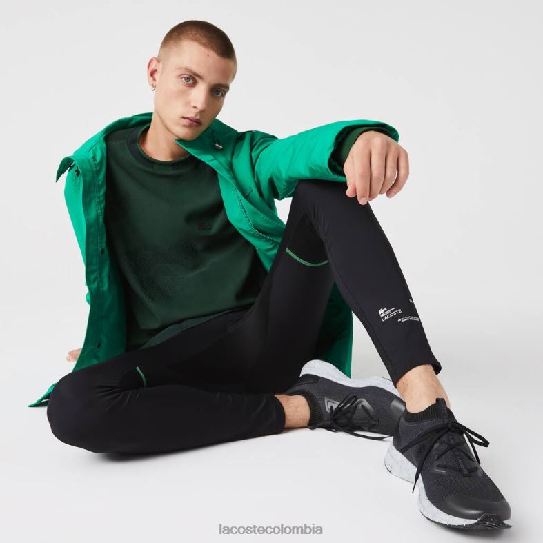 leggings deportivos blanco negro Lacoste ropa hombres 80XZX1137