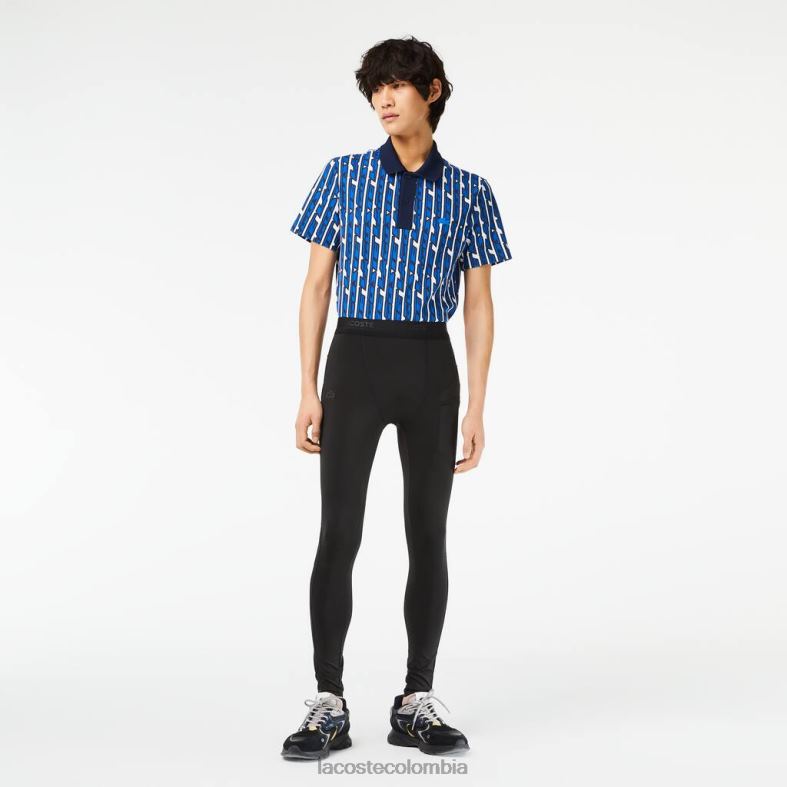 leggings deportivos de poliéster reciclado negro Lacoste ropa hombres 80XZX509