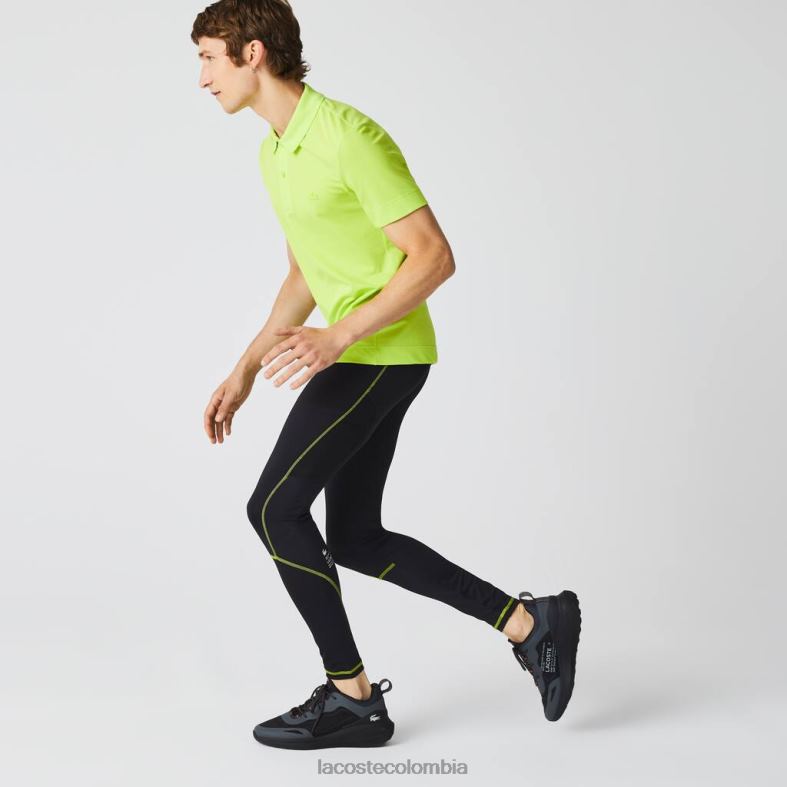 leggins termicos deportivos amarillo negro Lacoste ropa hombres 80XZX1112