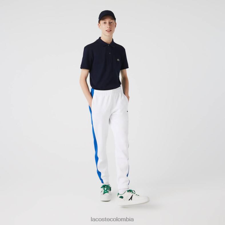 pantalones de chándal con bandas en contraste blanco azul Lacoste ropa hombres 80XZX1060