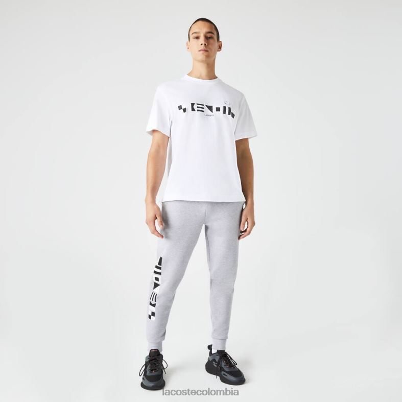 pantalones de chándal con estampado reflectante lomo gris Lacoste ropa hombres 80XZX1044