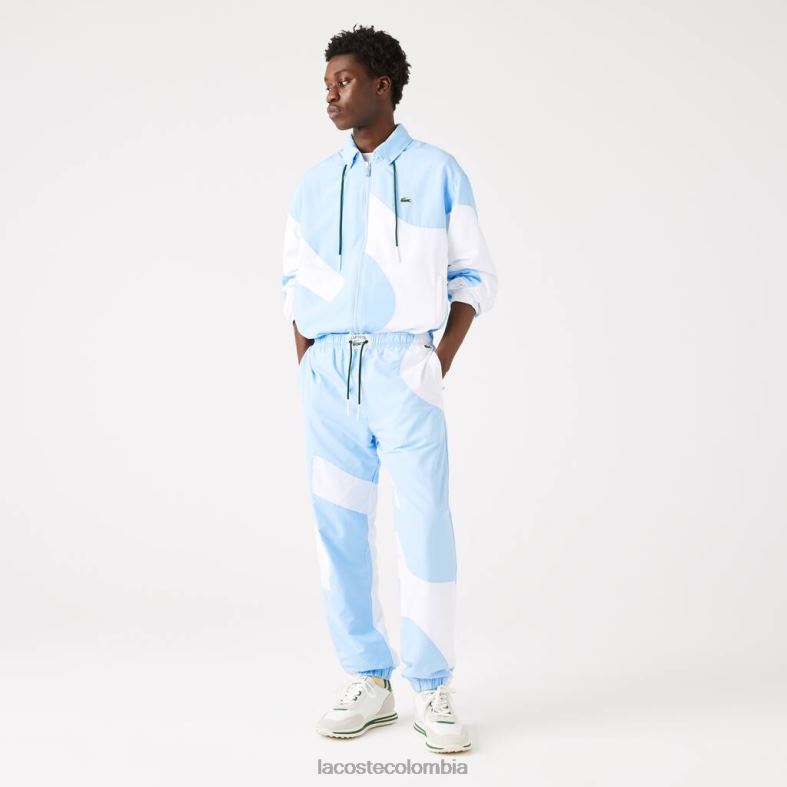 pantalones de chándal con gráfico histórico azul blanco Lacoste ropa hombres 80XZX1071