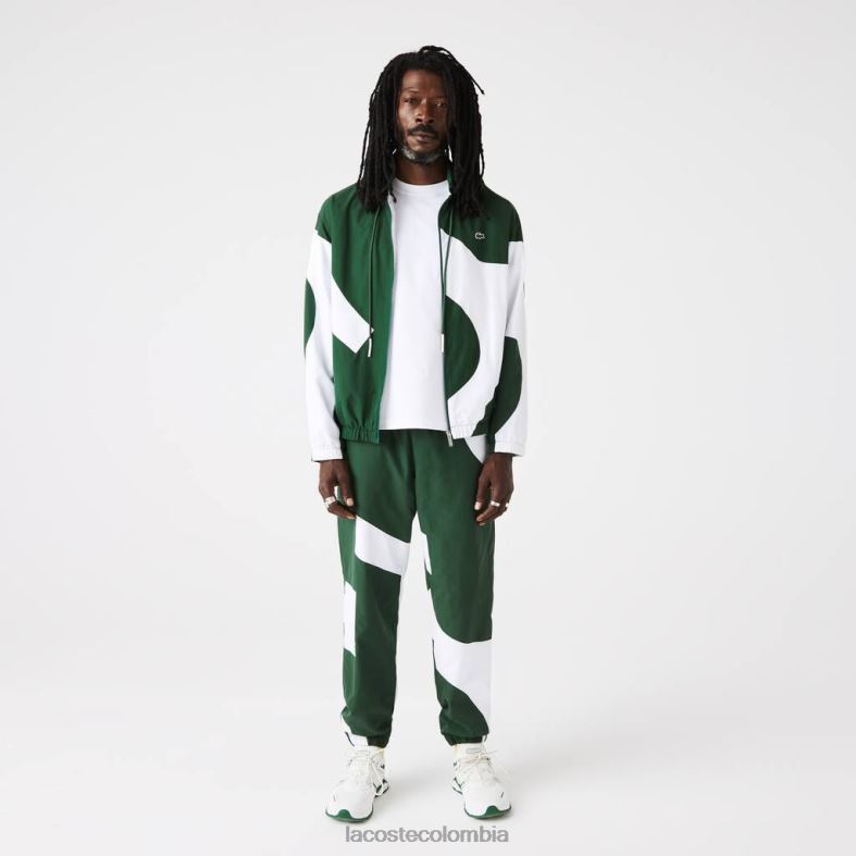 pantalones de chándal con gráfico histórico verde blanco Lacoste ropa hombres 80XZX1072