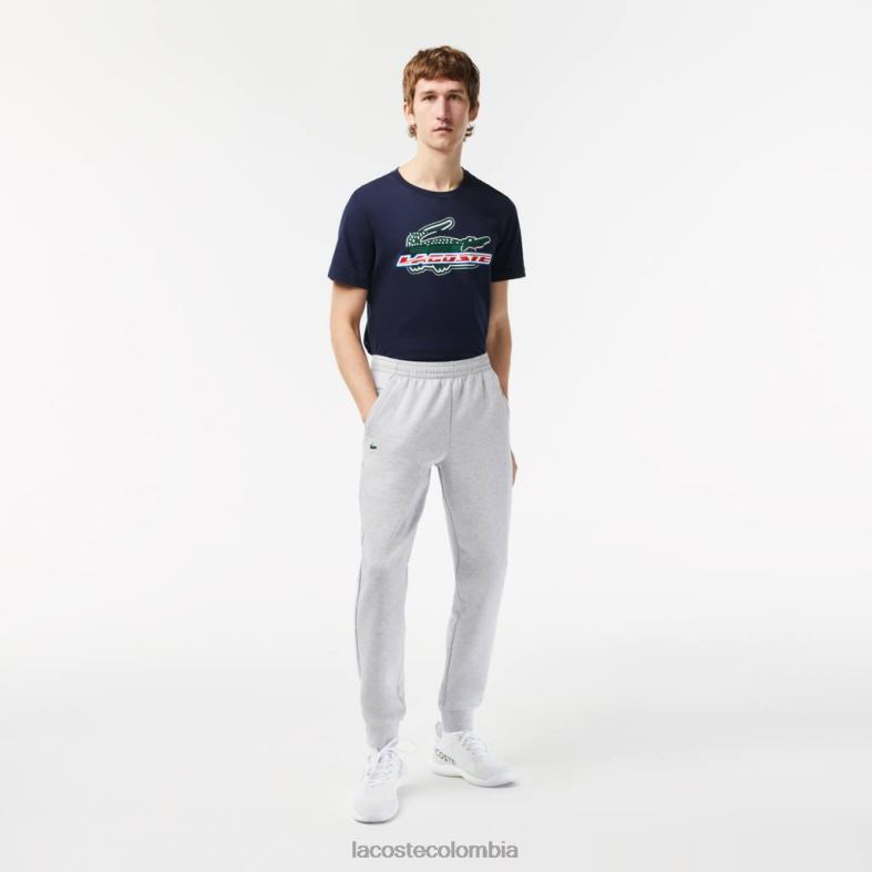 pantalones de chándal con paneles de malla gris chino/gris claro Lacoste ropa hombres 80XZX1020