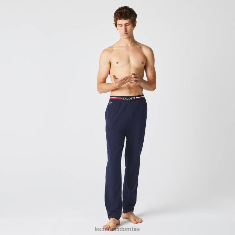 pantalones de pijama con cinturilla de tres tonos Azul marino Lacoste ropa hombres 80XZX1402