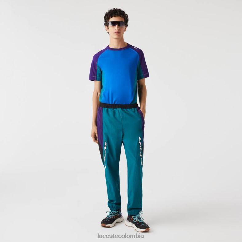 pantalones deportivos Heritage de corte regular con bloques de color verde/morado/negro Lacoste ropa hombres 80XZX1111