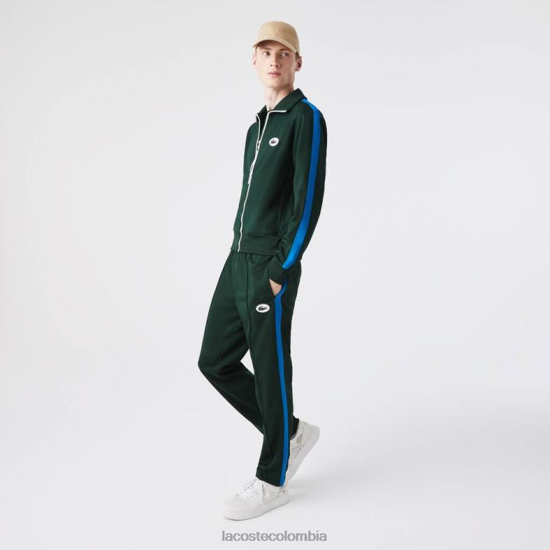 pantalones deportivos con banda lateral en contraste verde Lacoste ropa hombres 80XZX1077