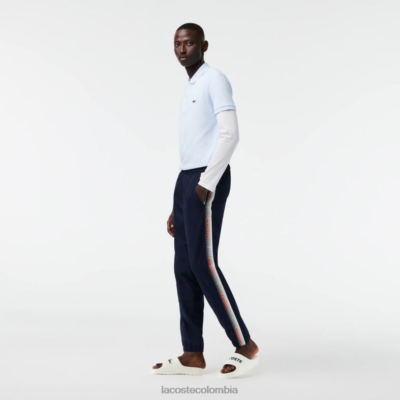 pantalones deportivos de corte regular blanco negro Lacoste ropa hombres 80XZX315
