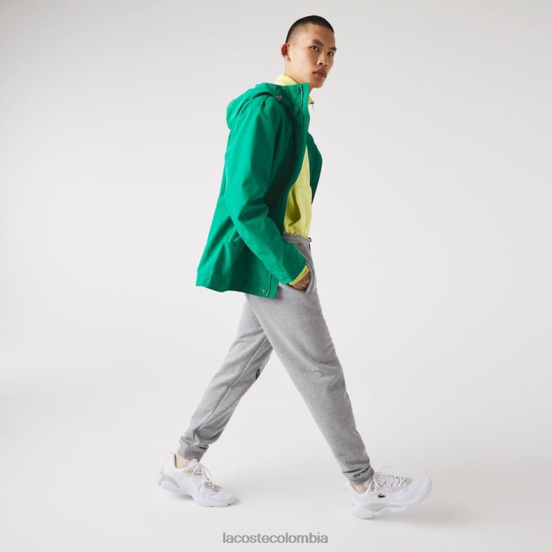 pantalones jogging de felpa de algodón con estampado característico y cocodrilo lomo gris Lacoste ropa hombres 80XZX1065