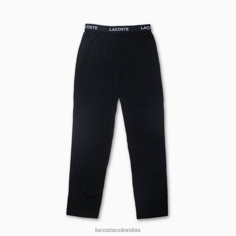 pantalones de pijama de punto de algodón ultrasuave negro Lacoste ropa hombres 80XZX555