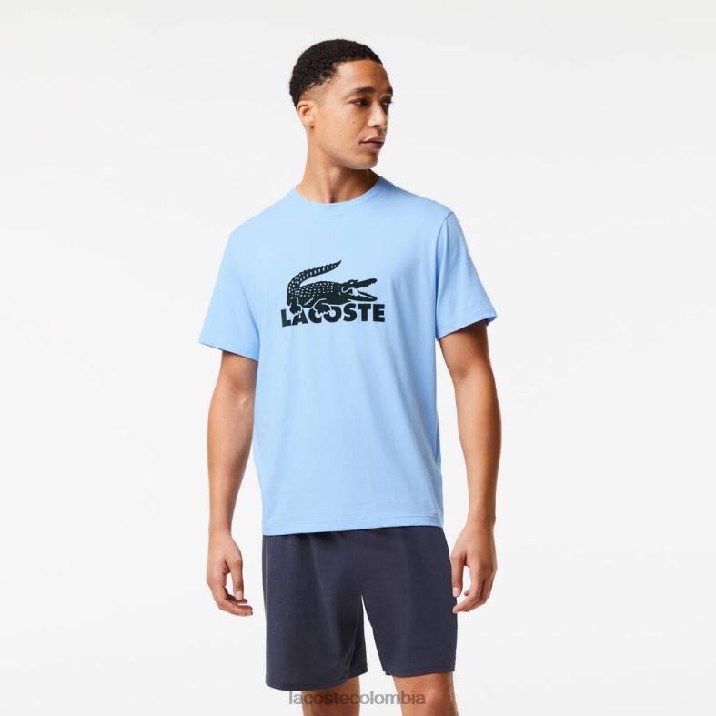 pijama corto con logo de terciopelo azul/verde caqui/gris oscuro Lacoste ropa hombres 80XZX1622