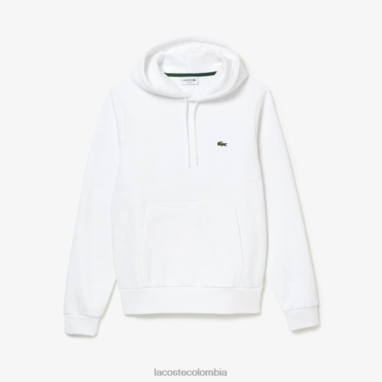 sudadera con capucha de algodón orgánico blanco Lacoste ropa hombres 80XZX265